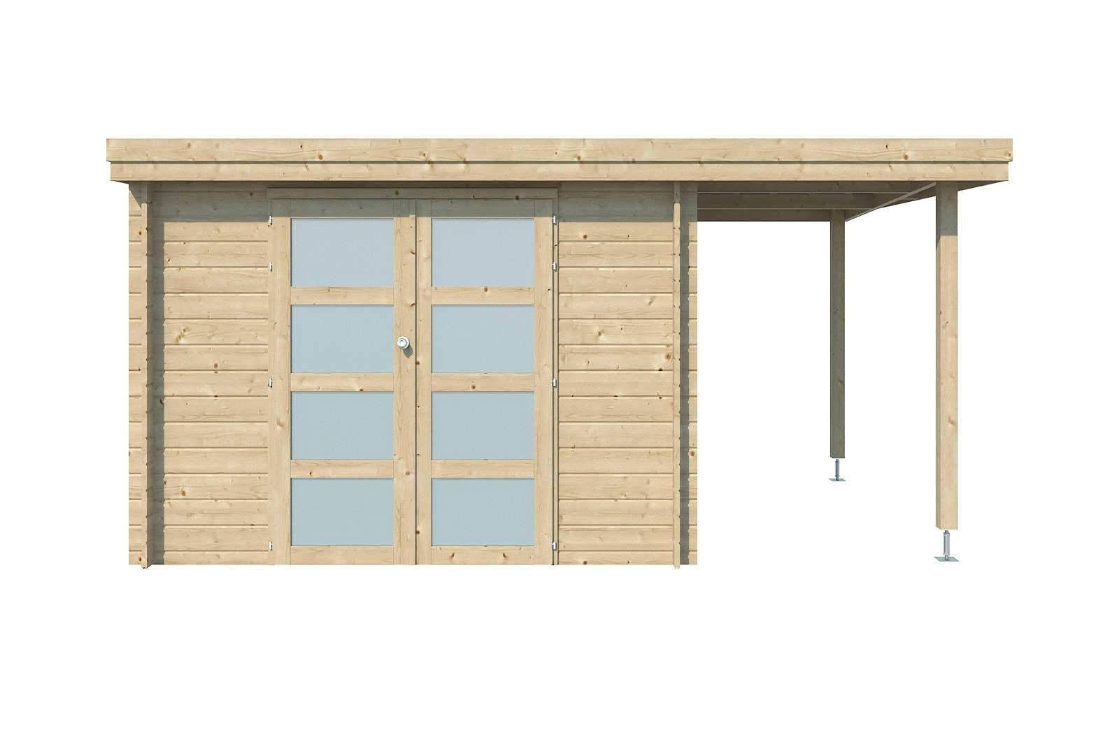 Woodlands Blokhut Oregon met Overkapping 445 x 295 cm - Afbeelding 1